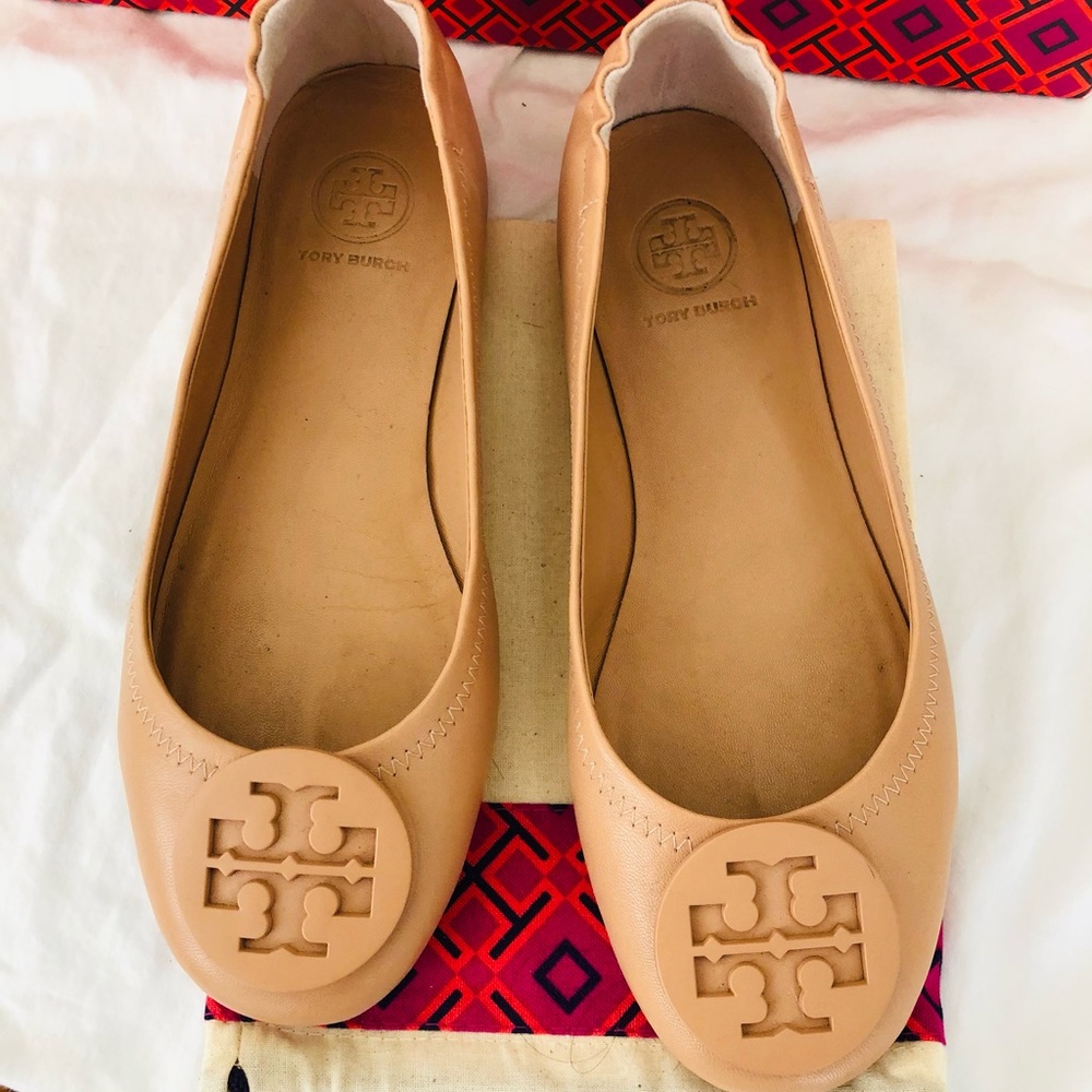 Tory Burch MINNIE TRAVEL BALLET FLAT, LEATHER